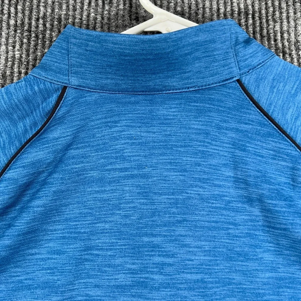 Greg Norman Pullover Mens Medium Blue Long Sleeve 1/4 Zip Golf Mock‎ Neck